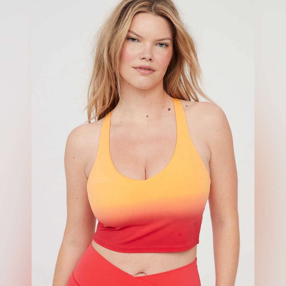 OFFLINE By Aerie Real Me Low Key Racerback Sports Bra Small Calypso